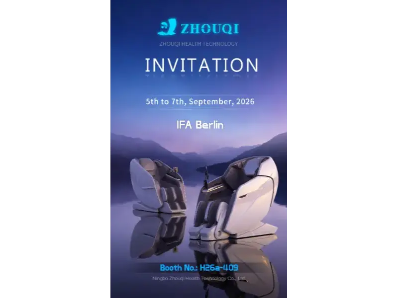 Ningbo Zhouqi Health Technology presenterà le poltrone massaggianti intelligenti all'IFA di Berlino 2026